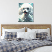 Fantasy Poodle - Premium Wrapped Canvas (Gloss) Leinwanddruck (Insitu (Schlafzimmer))