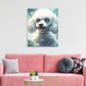 Fantasy Poodle - Premium Wrapped Canvas (Gloss) Leinwanddruck (Insitu (Wohnzimmer))