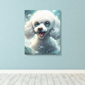 Fantasy Poodle - Premium Wrapped Canvas (Gloss) Leinwanddruck (Insitu (Holzboden))
