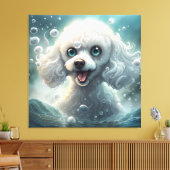Fantasy Poodle - Premium Wrapped Canvas (Gloss) Leinwanddruck (Insitu (Wohnzimmer))