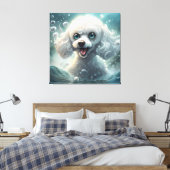 Fantasy Poodle - Premium Wrapped Canvas (Gloss) Leinwanddruck (Insitu (Schlafzimmer))