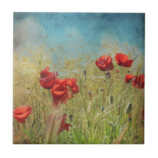 Fantasy Poppies Fliese (Vorderseite)