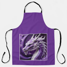 Fantasy-Portrait eines Lila und weißen Drachen Schürze