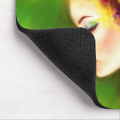 Fantasy Portrait schöne Frau grün Sommer Mousepad (Ecke)