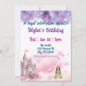 Fantasy Princess Burg Geburtstag Einladung (Vorderseite)