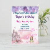 Fantasy Princess Burg Geburtstag Einladung (Stehend Vorderseite)