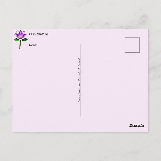 Fantasy Prinzessin, Postüberqueren Postkarte (Rückseite)