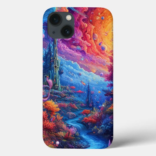 Fantasy Psychedelic Landschaft Case-Mate iPhone Hülle (Rückseite)
