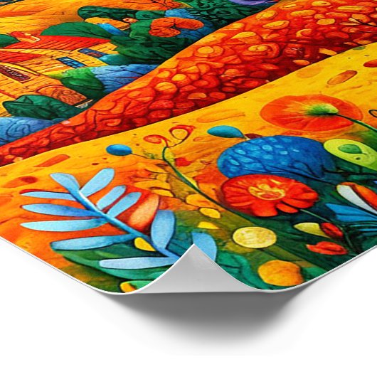 Fantasy Psychedelic Landschaft Poster (Ecke)