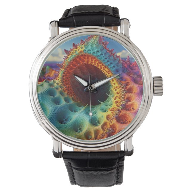 Fantasy Psychedelic Snakehole auf einem desolaten  Armbanduhr (Vorderseite)