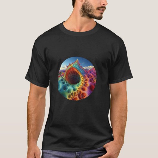 Fantasy Psychedelic Snakehole auf einem desolaten T-Shirt (Vorderseite)