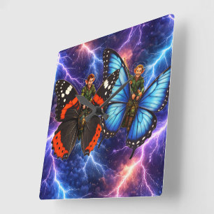 Fantasy-Quadratwanduhr Quadratische Wanduhr