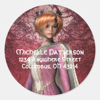 Fantasy Queen 2 Address Labels Runder Aufkleber