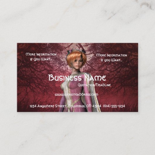 Fantasy Queen Design 2 Business Cards Visitenkarte (Vorderseite)