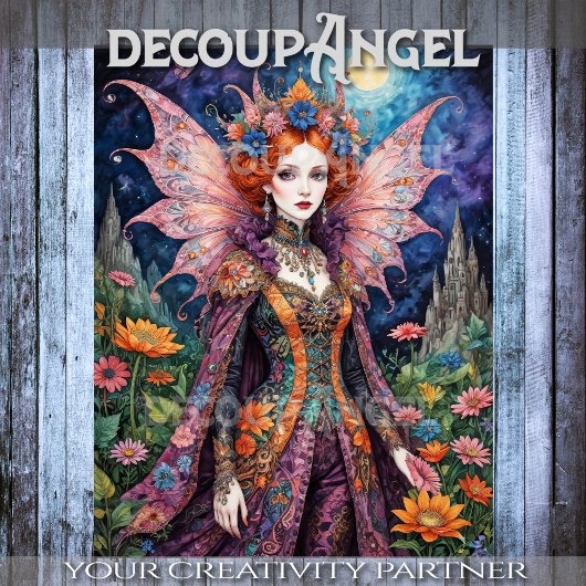 Fantasy Queen of Garden Decoupage Seidenpapier