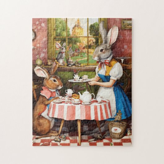 Fantasy Rabbit Tee Party Tier Puzzle (Vertikal)