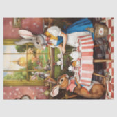 Fantasy Rabbit Tee Party Tierdekoupage Seidenpapier (Vorderseite)