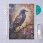 Fantasy-Rabe-Blumenmuster Seidenpapier (Handwerk)