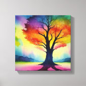 Fantasy Rainbow Color Tree Abstrakt Leinwanddruck (Vorderseite)