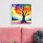 Fantasy Rainbow Color Tree Abstrakt Leinwanddruck (Insitu (Wohnzimmer))