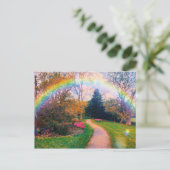 Fantasy Rainbow Garden Postkarte (Stehend Vorderseite)