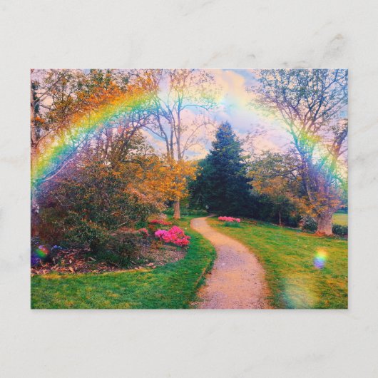 Fantasy Rainbow Garden Postkarte (Vorderseite)