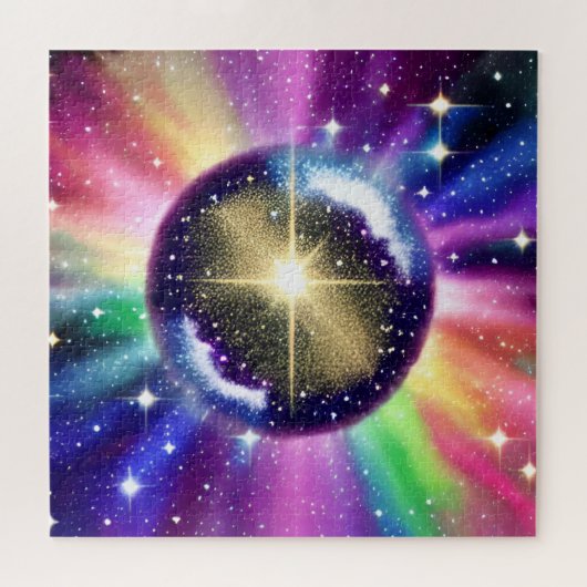 Fantasy Rainbow Sphere Sternexplosion Galaxie Puzzle (Horizontal)