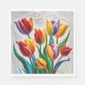 Fantasy Rainbow Tulip Bouquet Serviette (Vorderseite)