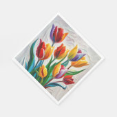 Fantasy Rainbow Tulip Bouquet Serviette (Ecke)