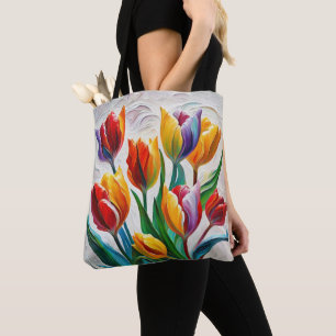 Fantasy Rainbow Tulip Bouquet Tasche