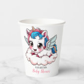 Fantasy Rainbow Unicorn Kinderdusche Pappbecher (Vorderseite)