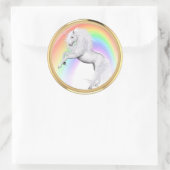 Fantasy Rainbow Unicorn Runder Aufkleber (Tasche)