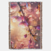 Fantasy Raindrops Cherry Petals Decke (Vorderseite Vertikal)