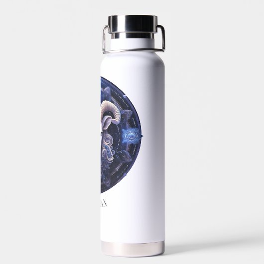 Fantasy Ram Zodiac Symbol Celestial Galaxy Aries Trinkflasche (Rückseite)