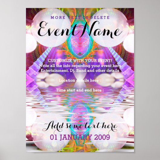 Fantasy Rave Event Individualisierbares Poster Tem (Vorne)