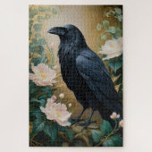 Fantasy Raven & Bloom - Zauberhafte mystische Kuns Puzzle (Vertikal)