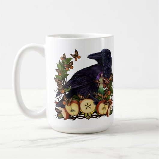 Fantasy Raven Fee Art Kaffeetasse (Links)