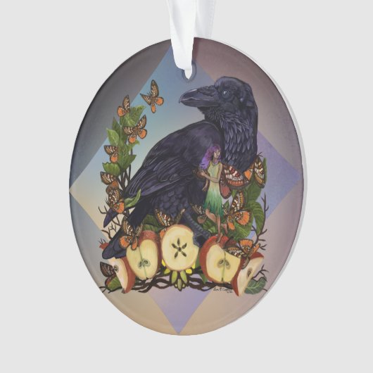 Fantasy Raven Fee Art Ornament (Vorderseite)