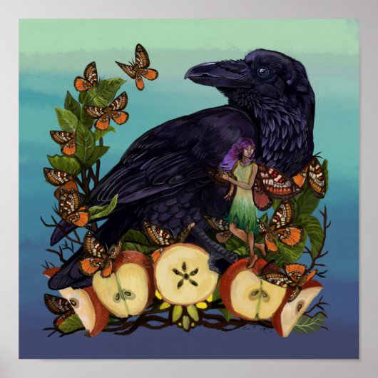 Fantasy Raven Fee Art Poster (Vorne)