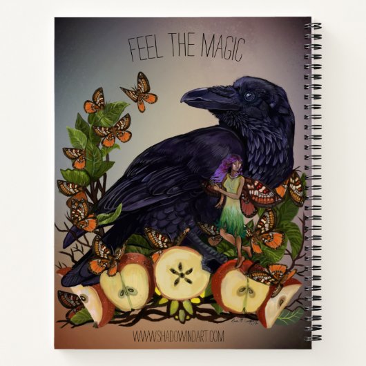 Fantasy Raven Fee Kunstgeschichte Notizblock (Rückseite)