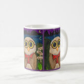 Fantasy Reader Owl Buch Folklorekunst Kaffeetasse (VorderseiteRechts)
