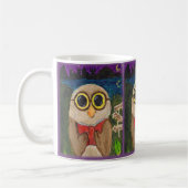 Fantasy Reader Owl Buch Folklorekunst Kaffeetasse (Links)