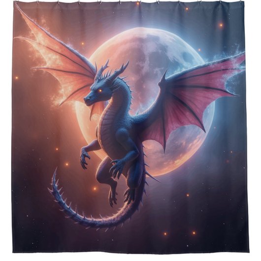 Fantasy Realm Bath Decor: Dragon Shower Curtain Duschvorhang (Vorderseite)