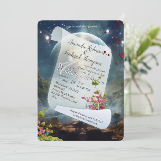 Fantasy Realms of Magic Scenerics Designs Einladung (Stehend Vorderseite)