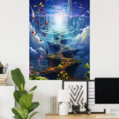 Fantasy Realms of Magic Scenerics Designs Poster (Heimbüro)