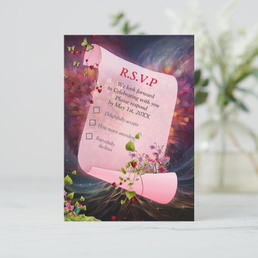 Fantasy Realms of Magic Scenerics Designs RSVP Karte (Stehend Vorderseite)