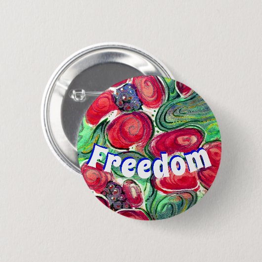 Fantasy & Red Blume Button (Vorne & Hinten)