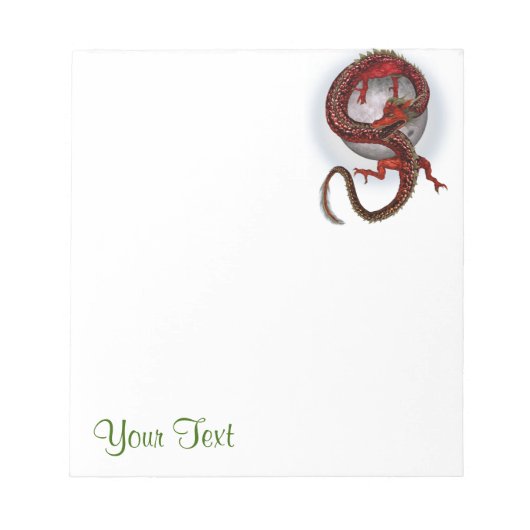 Fantasy Red Dragon Notizblock (Vorderseite)