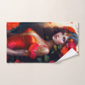Fantasy Red Fairy Red Blume Badhandtuch Set (Handtuch)