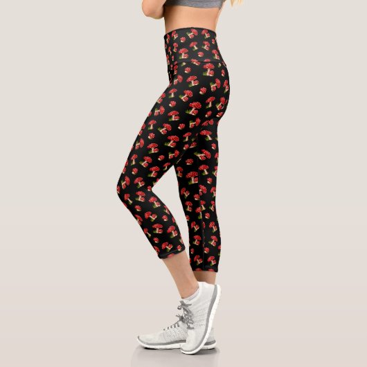 Fantasy Red Magic Gepunktet Mushroom Capri Leggings (Links)
